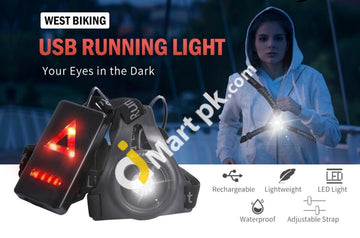 West Biking Super Bright Wearable Led Night Running Light With Adjustable Strap Usb Rechargeable